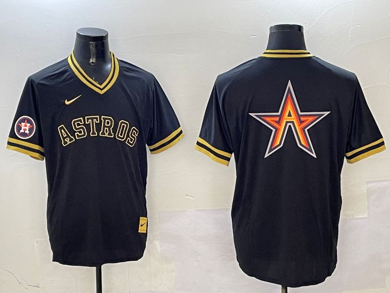 Men Houston Astros Blank Black Gold Game 2025 Nike MLB Jersey style 5